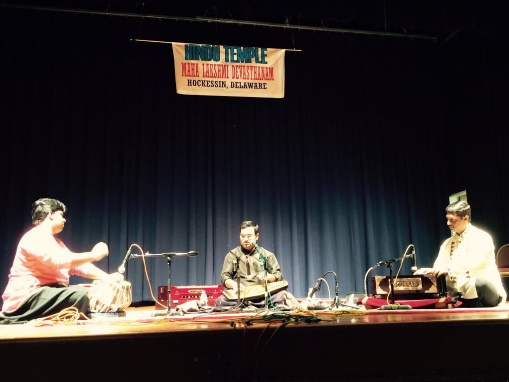 Performing at Delawere Hindu Temple, USA with Shri Sandip Ghosh and Shri Gourab Chatterje