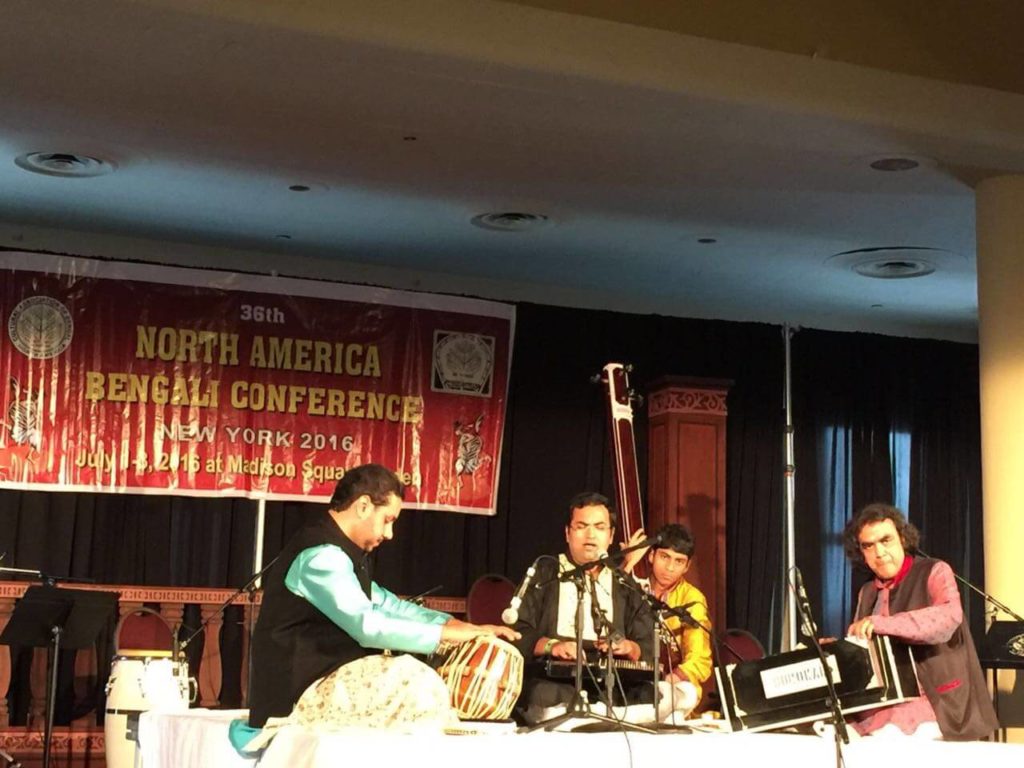 Performing at NABC, New York with Shri Dibyarko Chatterje and Shri Sanatan Goswami