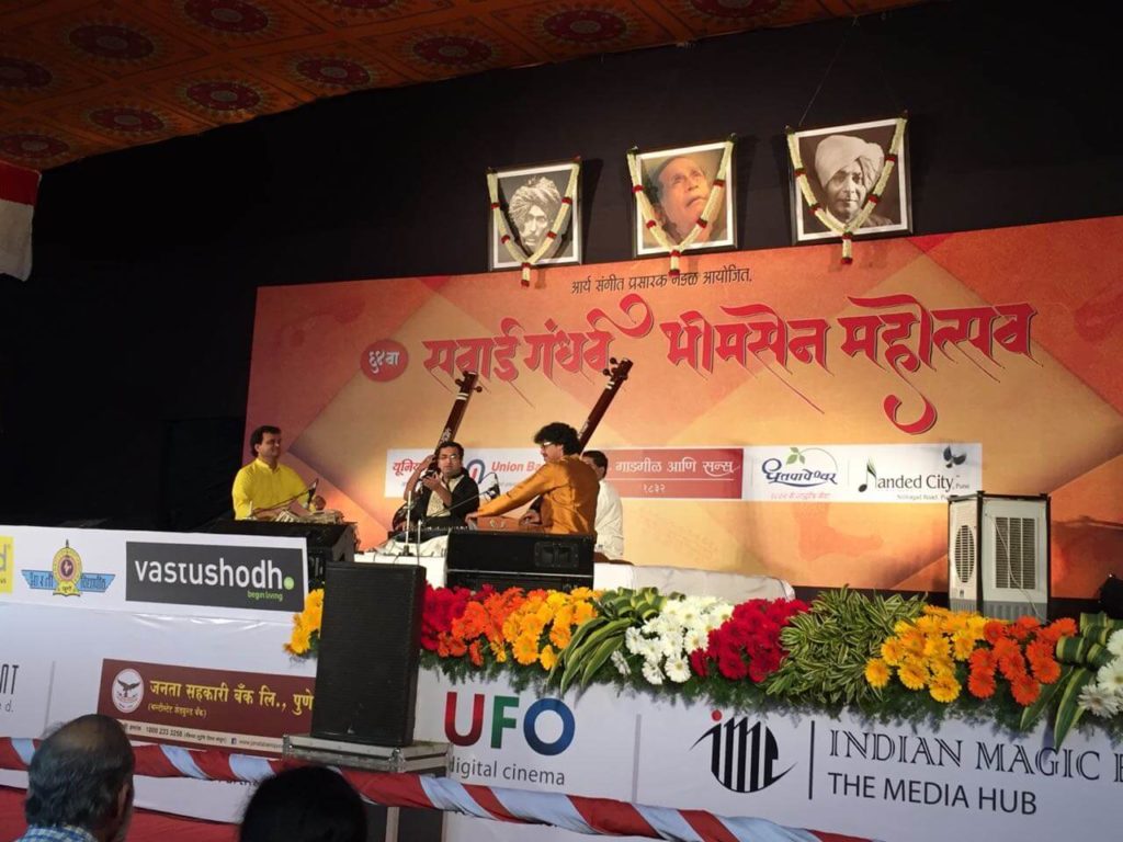 Performing at the most prestigious Sawai Gandharva Bhimsen Mahotsav with Pt. Bharat Kamat and Shri Milind Kulkarni
