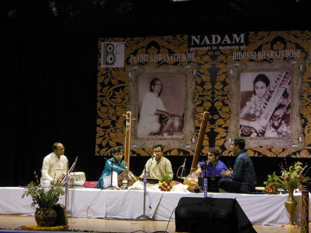 Performing with Shri Ujwal Bharati and Shri Gourab Chatterjee at Nadam, an organisation of Pt. Kumar Bose Ji