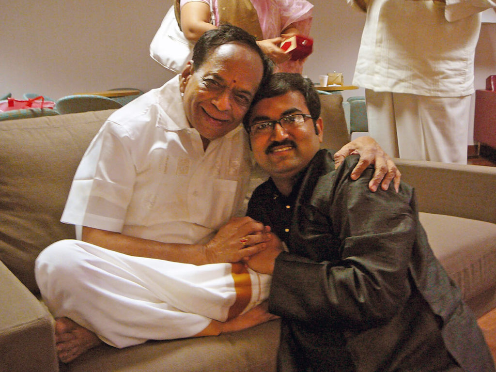 With the Legendary Carnatic Musician Dr. M Balamuralikrishna ji in Singapore
