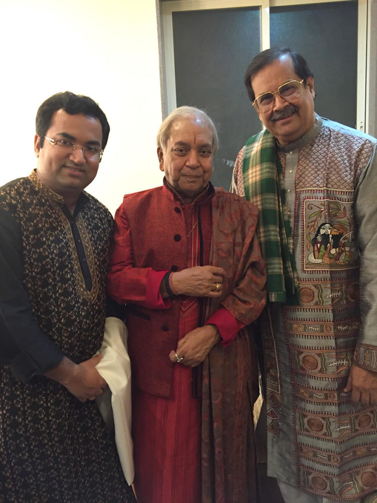 With the all time great Kathak Maestro Padma Bibhushan Pt. Birju Maharaj ji and Guruji Padmashri Pt. Ajoy Chakrabarty ji at Nehru Centre,Mumbai